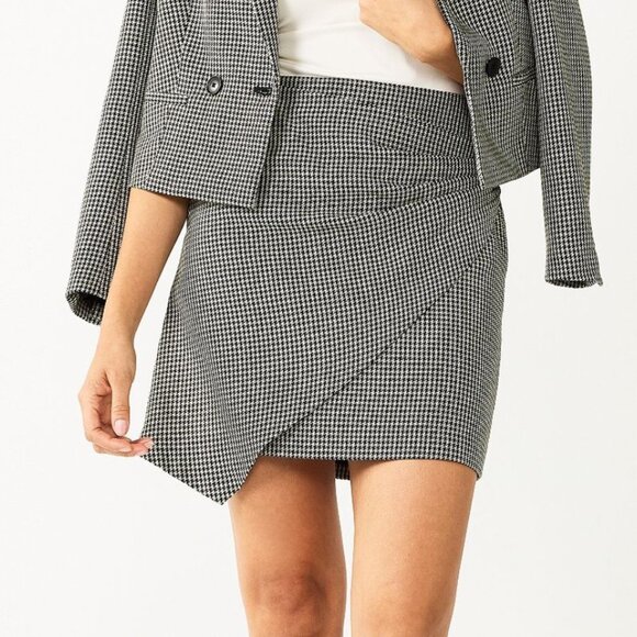 NWT Women's Nine West Wrap Skirt Houndstooth XL Kohl's - Picture 1 of 5